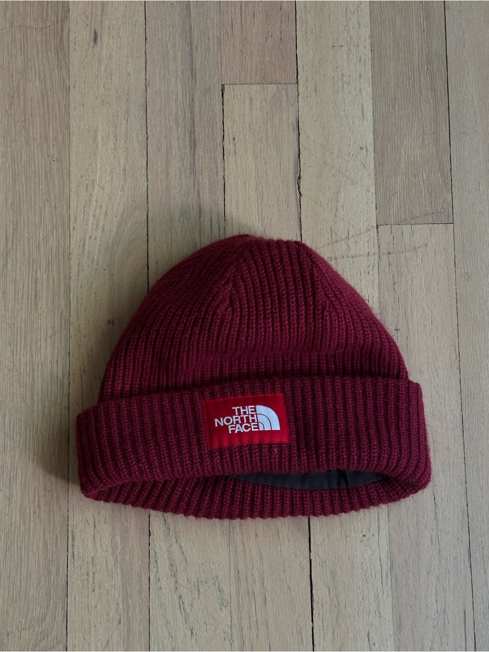 The North Face Burgundy Cuffed Beanie